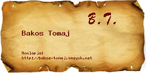 Bakos Tomaj névjegykártya